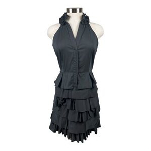 BCBGMaxAzria Black‎ Halter Pleated Dress Size 4